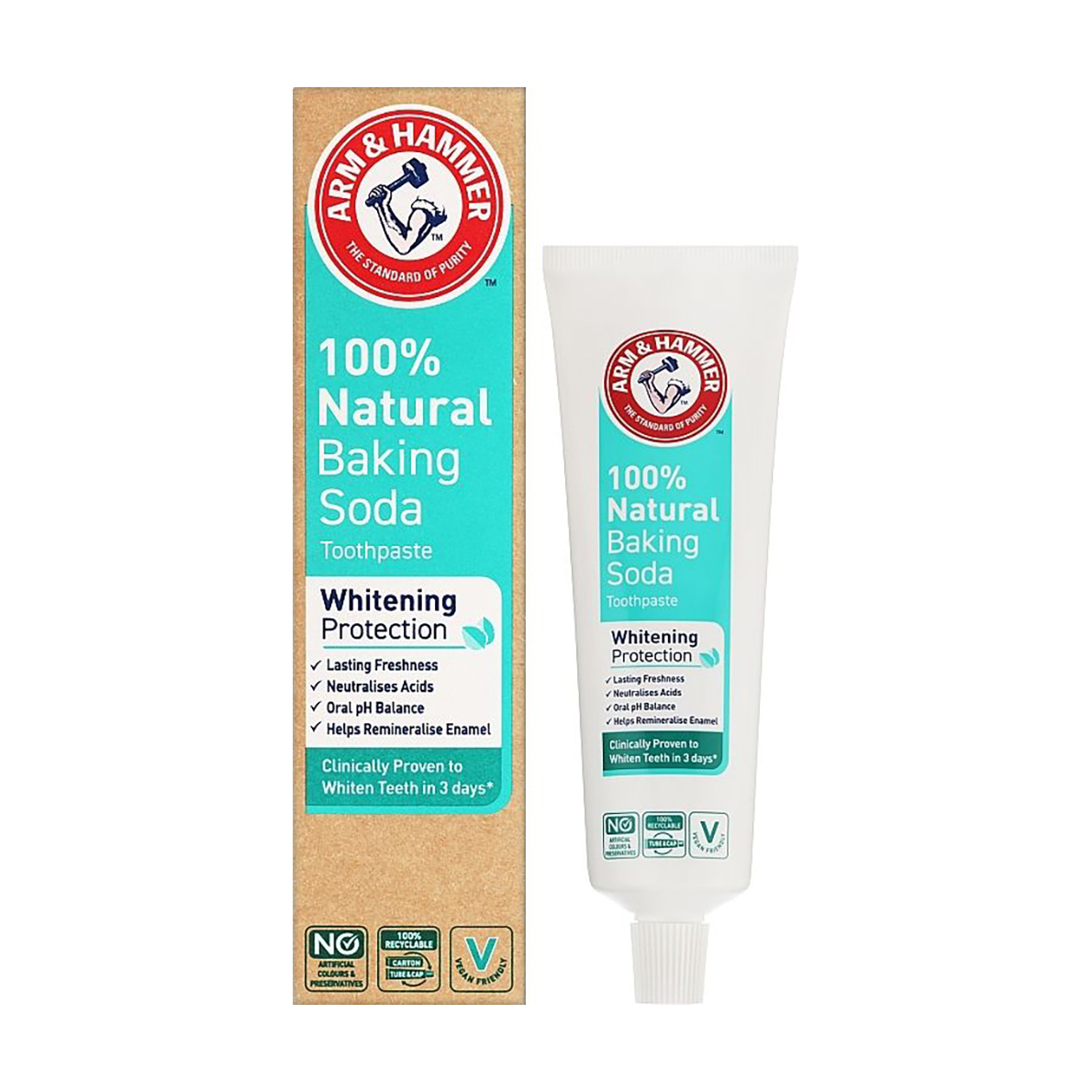 Зубна паста Arm &amp; Hammer 100% Natural Baking Soda Whitening Protection Toothpaste для захисту білизни зубів, 75 мл